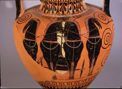 Black-Figure Amphora Depicting a Quadriga by Greek